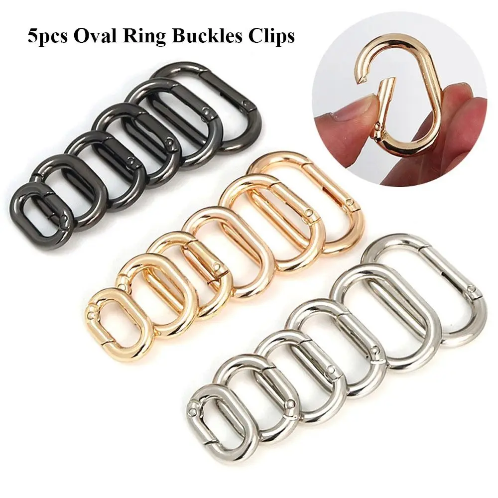 

Snap Bottle Hooks Zinc Alloy Plated Accessories Bag Belt Buckles Outdoor Carabiner Spring Oval Rings Handbags Clips