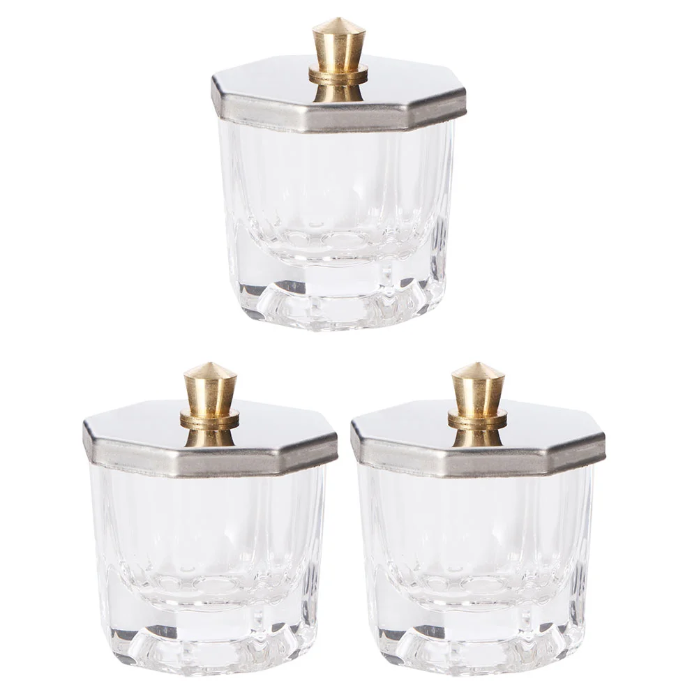 

Nail Dish Cup Glass Dappen Crystal Acrylic Liquidfor Manicure Glassware Nails Powder Bowl Lidtools Container Jar Monomer Holder