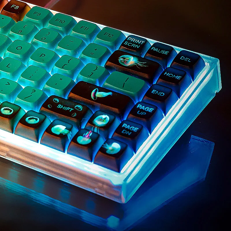 

PBT Keycaps Jellyfish Dye Sub Keycap 137 Keys Similar XDA For Mechanical Keyboard 104 87 GH60 96 KBD75 ID80 GK64 SP84