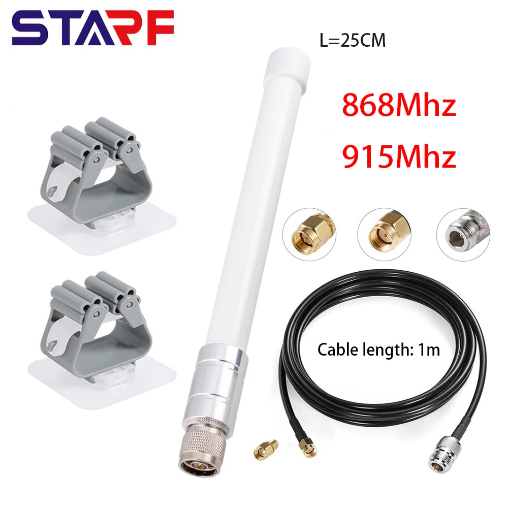

Комплект антенн 3dBi 915 МГц LoRa Helium N Male Omni, антенна из стекловолокна с 2 зажимами, уличные коммуникационные антенны