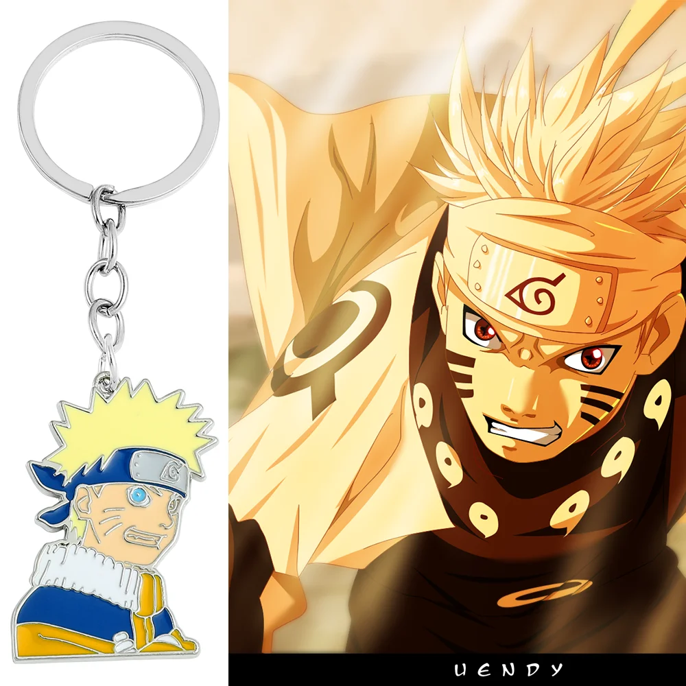 

Anime Naruto Keychain Uzumaki Naruto Enamel Badge Pendant Keyring Cute Figure Jewelry Car Backpack Key Holder Gifts for Kids