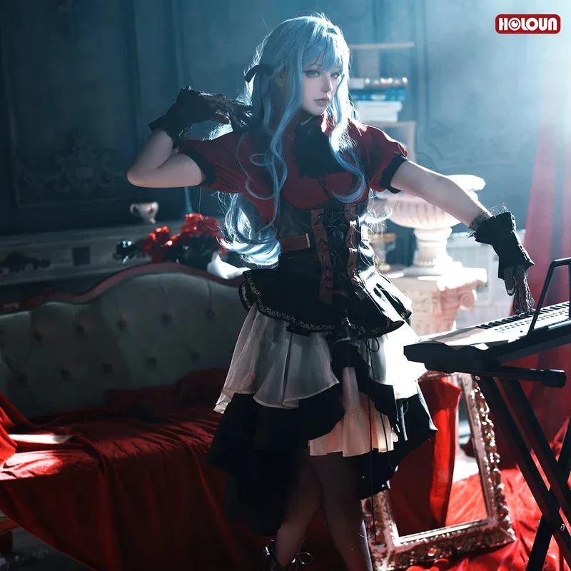 Фото BanG Dream Ave Mujica Аниме Sakiko Togawa Oblivionis Косплей Костюм Юбка Рубашка Корсет Перчатки Повседневная одежда с бантом Cosx; 8's, 6; №1
