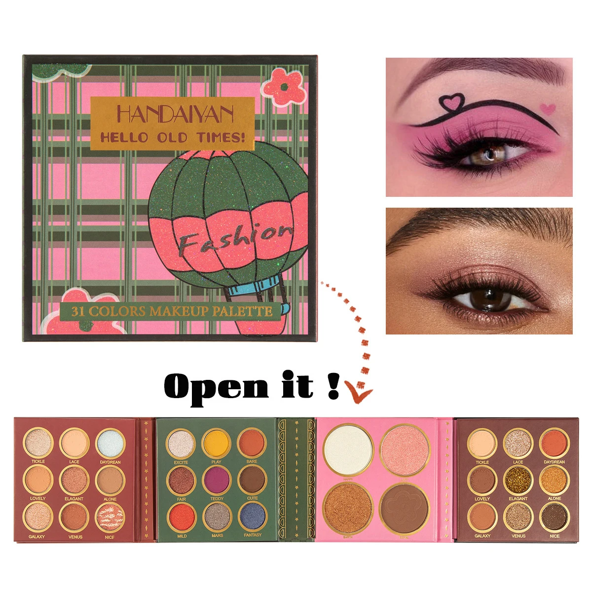 

31 Colors Eyeshadow Makeup Palette + Blush Highlighter Makeup Set Set Box Shiny Long Lasting Natural Eyeshadow Makeup Cosmetic
