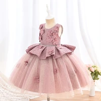 yoliyolei shiny party princess dress retro formal clothing christmas flower girl 3d pattern elegant kids dresses for girls