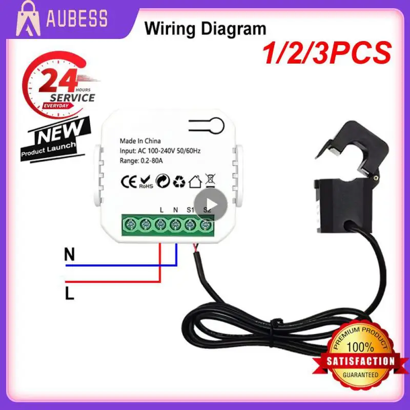 

Счетчик энергии Tuya Smart Life с Wi-Fi, 80 А, 1/2/3 шт.