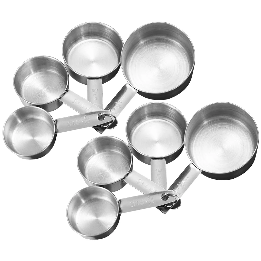 

2 Sets Of Steel Measuring Spoons Measuring Spoon Kit Round Measuring Spoons for Measuring Cooking