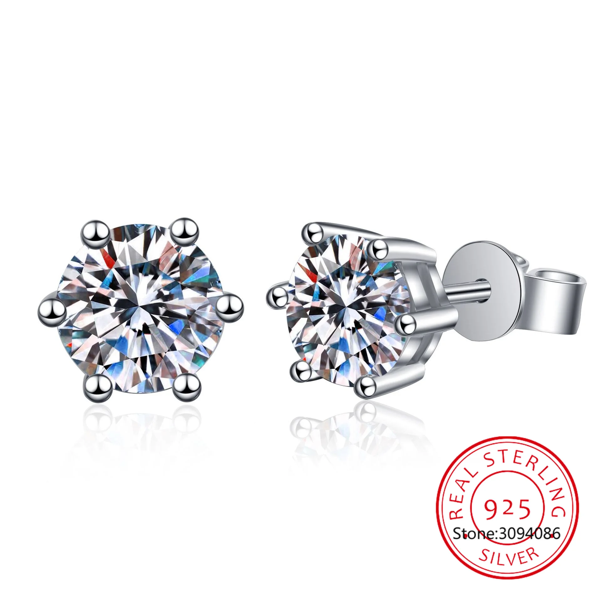 

Круглый вырез EF VVS1 всего 925 карата Алмазный тест прошел Муассанит 18K позолоченный фото женский подарок для девушки