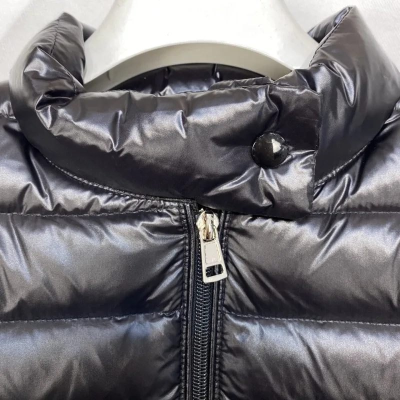 Осенне-зимний женский легкомысленный пуховик с воротником-стойкой теплый