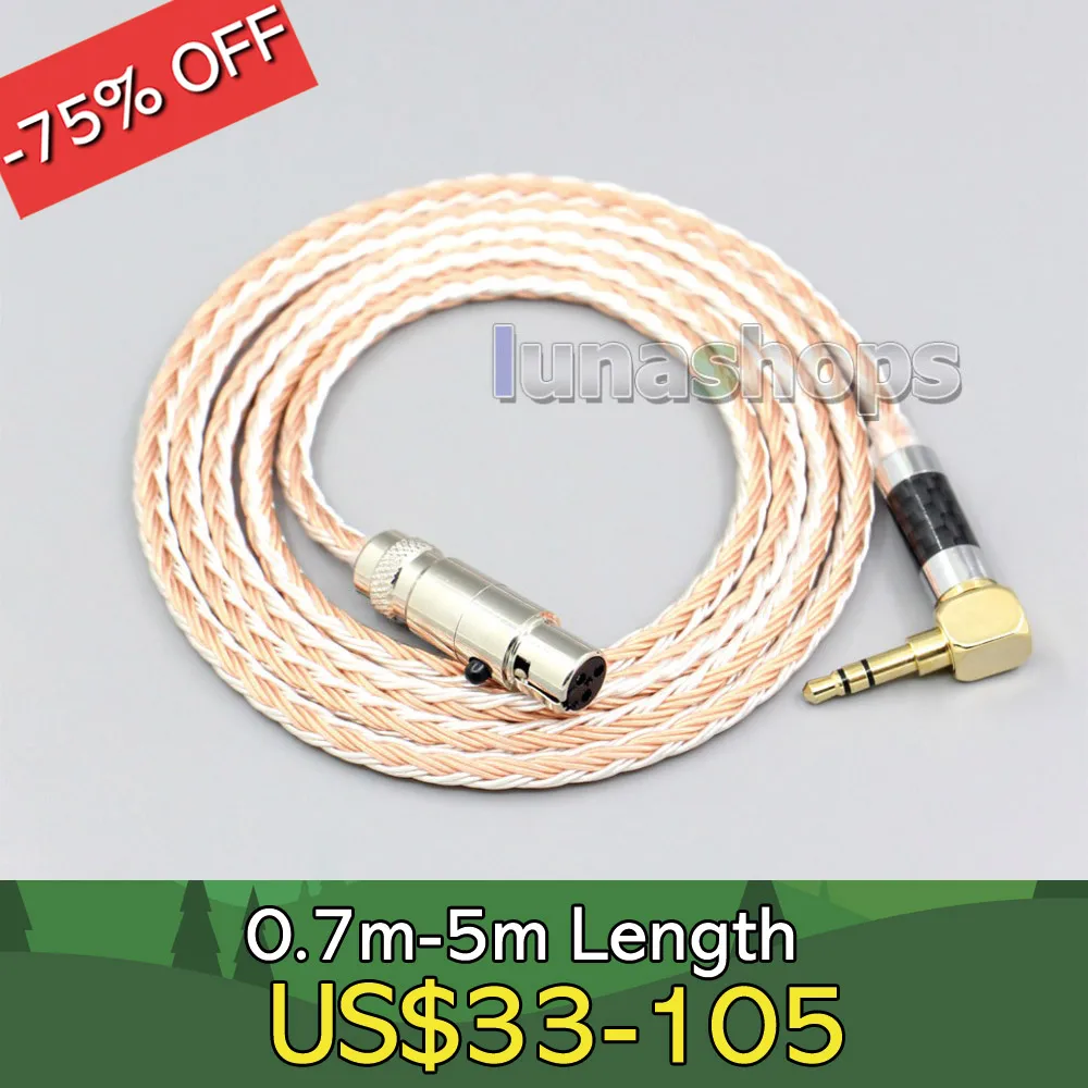 

16 Core Silver Plated OCC Mixed Earphone Cable For Beyerdynamic DT1770 DT1990 PRO AKG K181 pro 2015 M220 LN006722