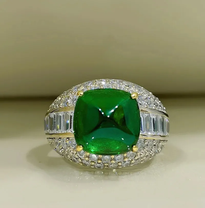 Сапфировое Кольцо серия сахарная башня технология Драгоценный Камень Изумруд