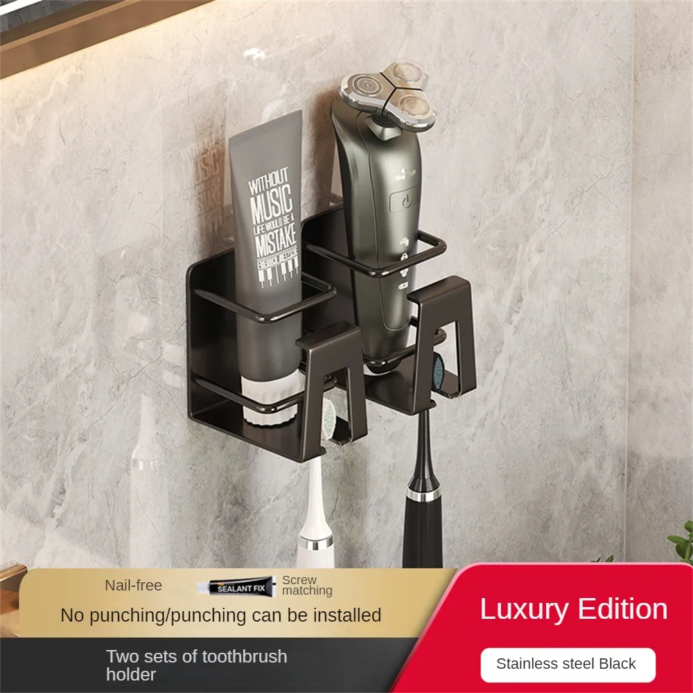

Non-perforated Storage Rack Wall-mounted Toilet Mouthwash Cup Holder Creative High Quality Toothbrush Holder Multifunctional