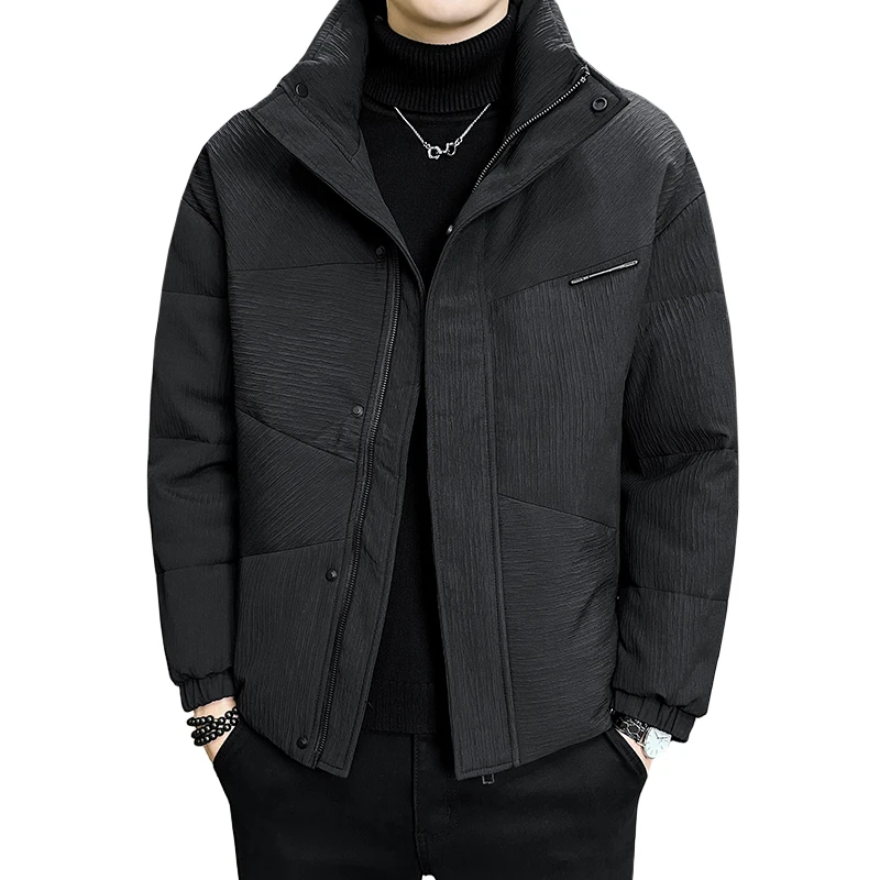 2024 осенне-зимний новый утолщенный теплый пуховик из 3D ткани с воротником-стойкой