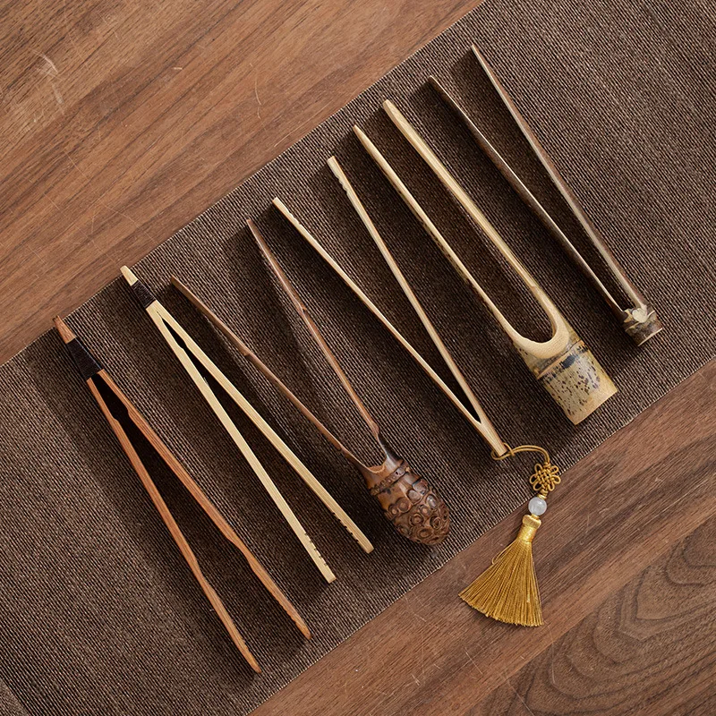 

China Bamboo Tea Clip Wire-wound Cup Clip Carbonized Tea Cup Clip Six Gentlemen Tea Ceremony Accessories Good Quality