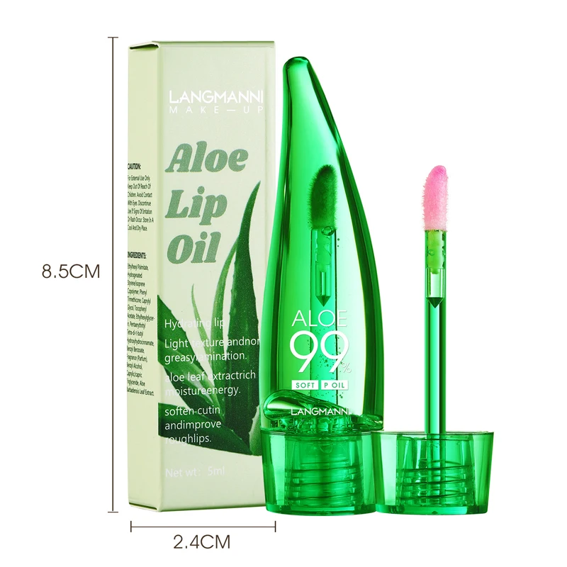Langmannni Natural Aloe Vera Color Changing Lip Gloss Portable Moisturizing Long Lasting Lipstick Nutritious Lips Care Makeup images - 6
