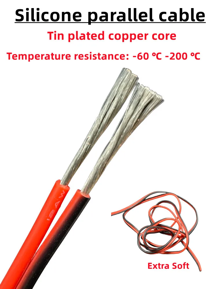 2-контактный медный провод, силиконовый резиновый кабель, мягкий 30 28 ...