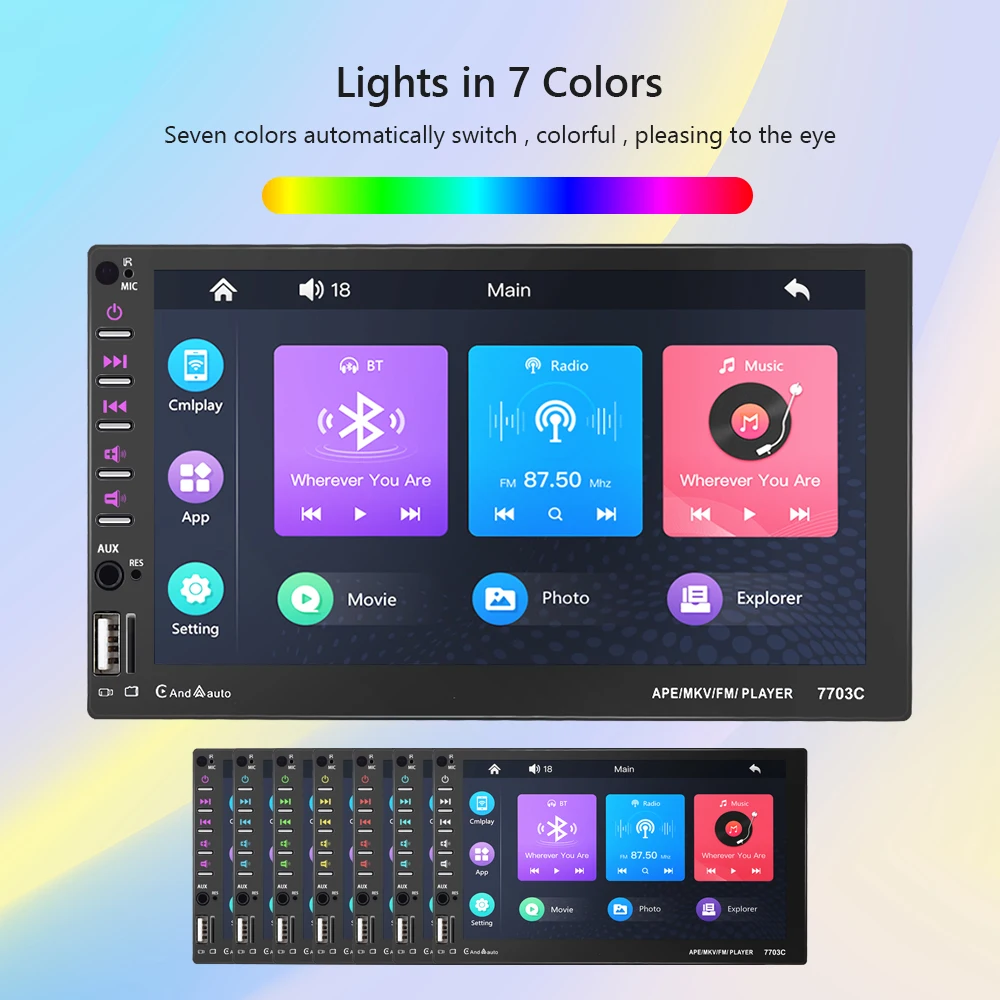 Автомобильный радиоприемник Camecho Carplay стереоприемник Mp5 mp5-плеер 7-дюймовый