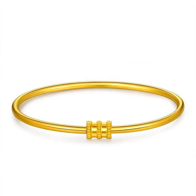 9999 24K реальное золото маленькая искусственная кожа 2 8 мм Женский обруч браслет с