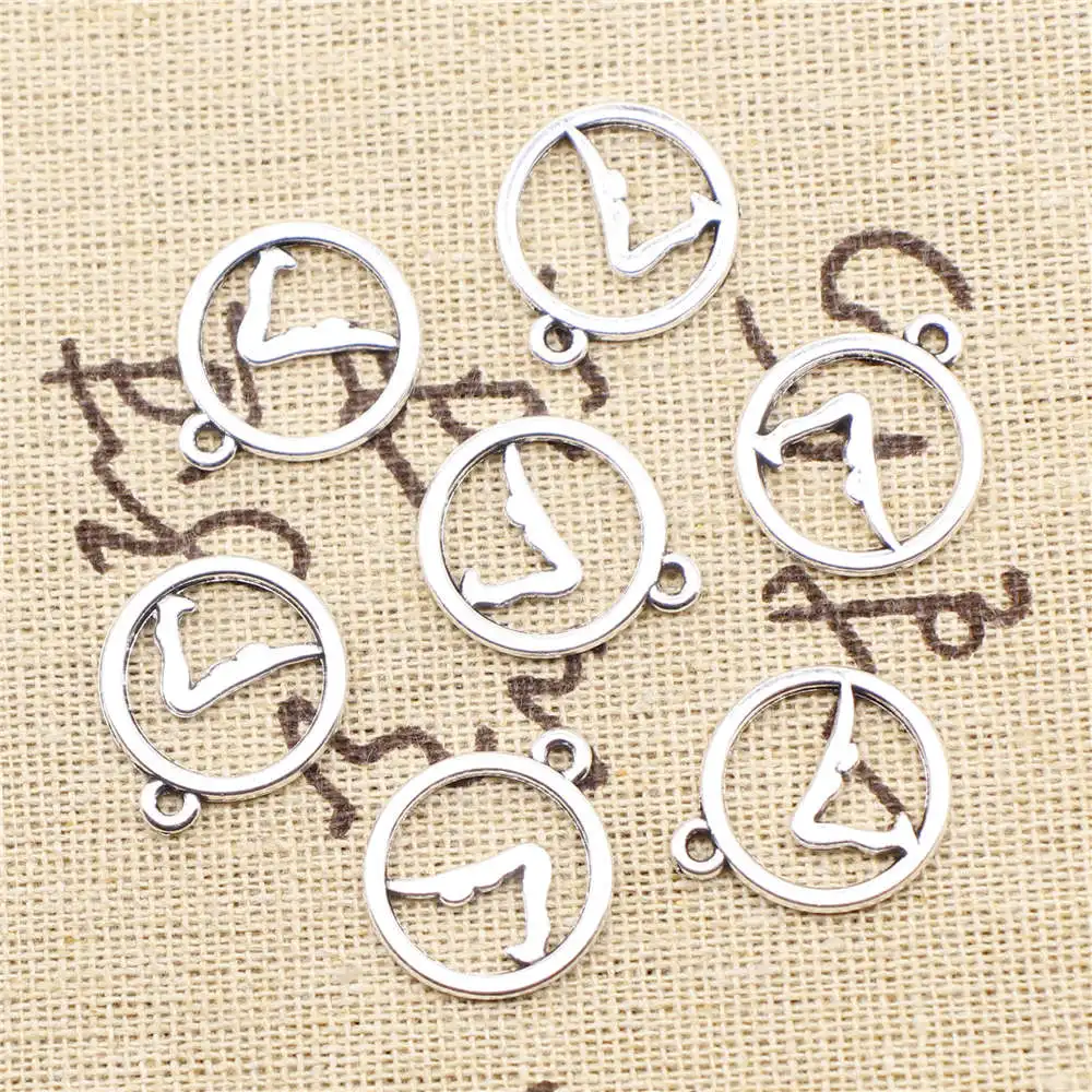 

10pcs Antique Silver Color 16x19mm Yoga Charms Handmade Jewerly Diy