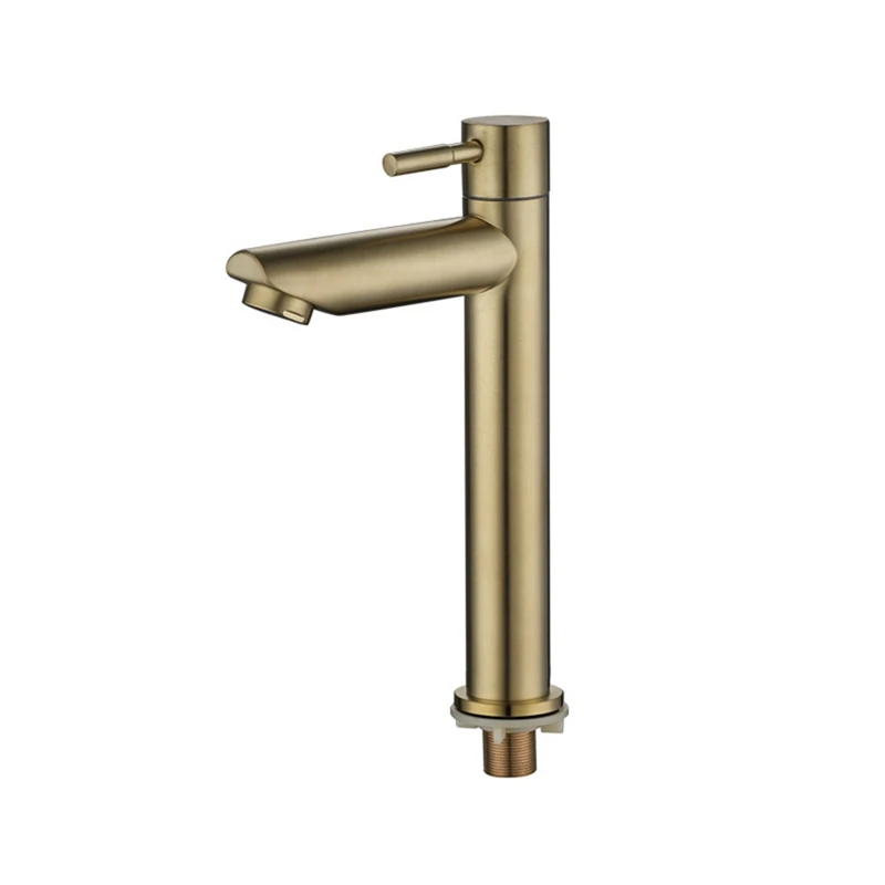 

Bathroom Basin Faucet Cold Sink Single Lever Rotation Sink Faucet Water Faucet Crane Brush Gold