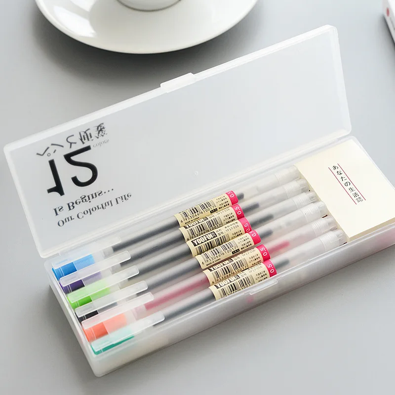 12 pcs/lot Creative 12Colors Gel Pen 0.5mm Colour Ink Pens Marker Writing MUJIs Pen Style School Office Supplies Gift