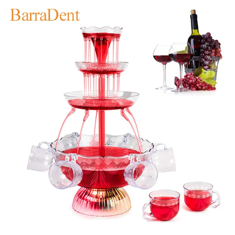 3 Tier Electric Wine Champagne Fountain Wine Display Fountain Drinking Water Dispenser Decanter Suitable for Family Hotel Party