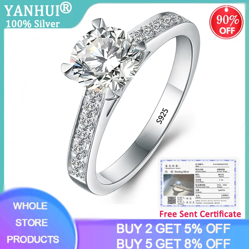 

Free Sent Certificate Original Tibetan Silver S925 Wedding Band Women Luxury 1 Carat Lab Diamond Natural Zircon Gemstone Ring