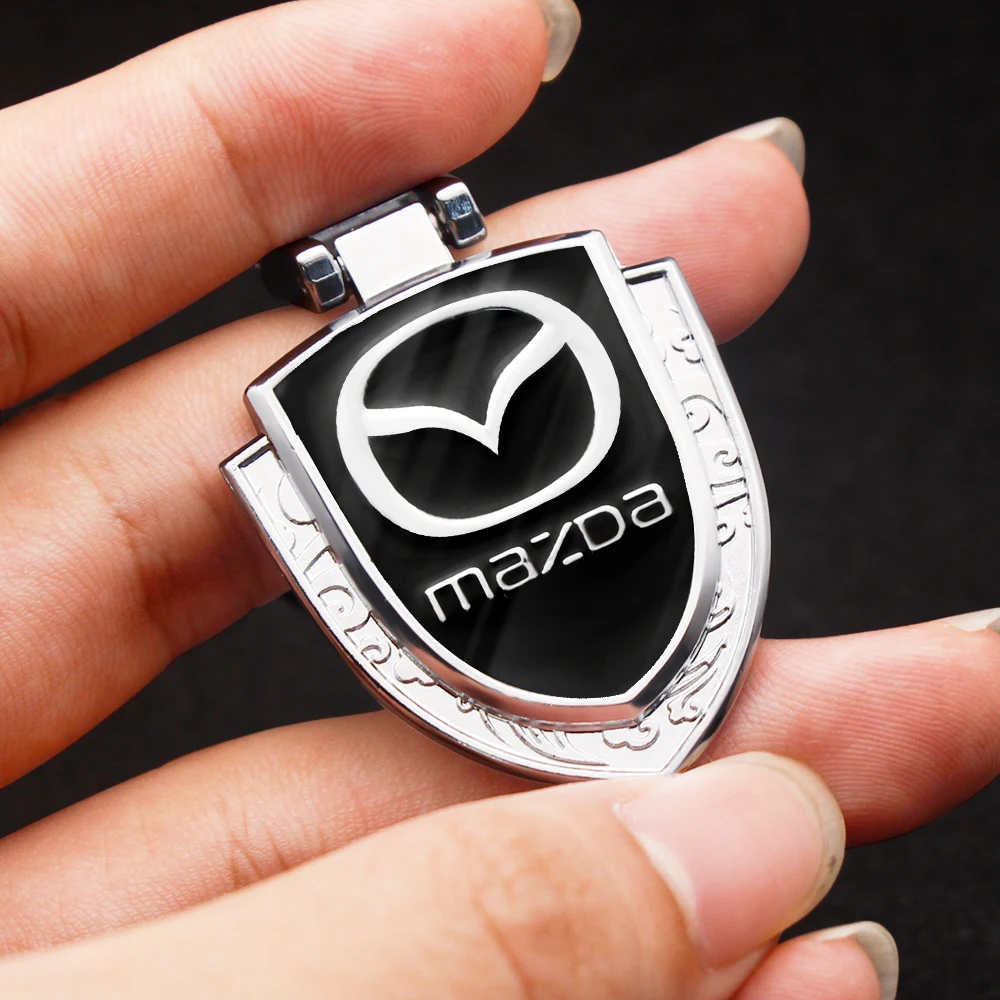 

Car Logo 3D Shield Key Organizing Pendant Badge Modeling Gift For Mazda 3 Axela 2 Speed 6 Atenza MX5 323 CX4 CX5 CX8 CX30 Etc