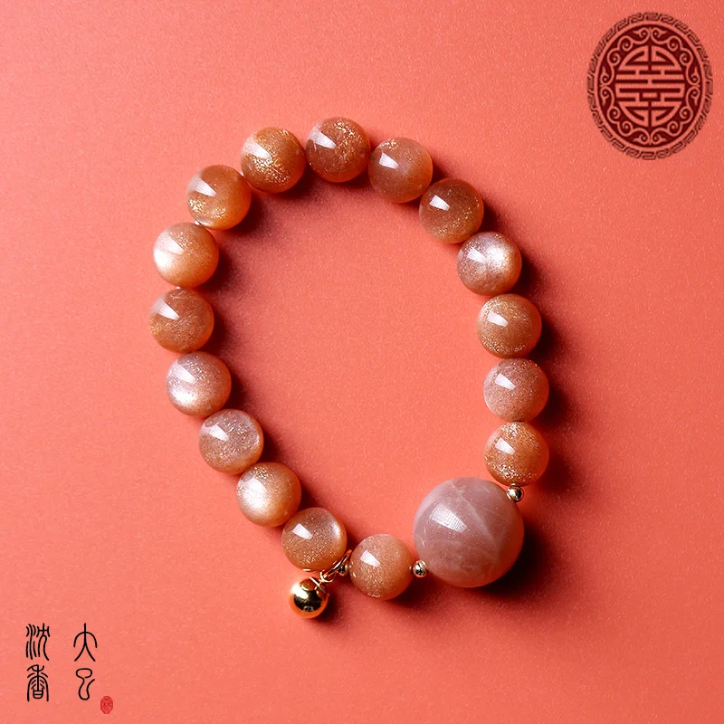 

Ins ветер положительная энергия Хрустальный Браслет Sunstone Изысканный оранжевый браслет на удачу