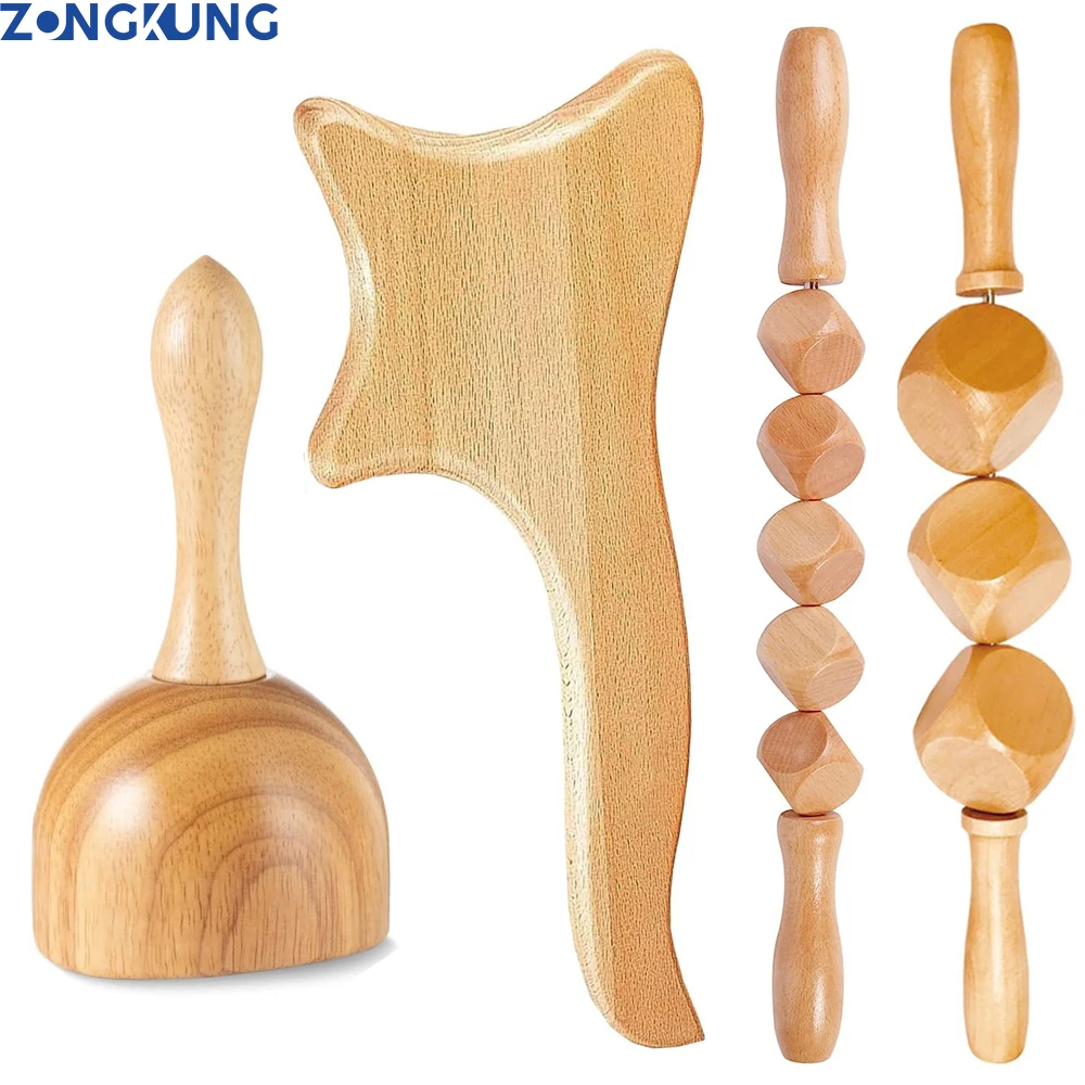 

Wood Therapy Massage Tools for Body Shaping, Maderoterapia Kit for Anti Cellulite Lymphatic Drainage, Cup Roller for Leg Stomach