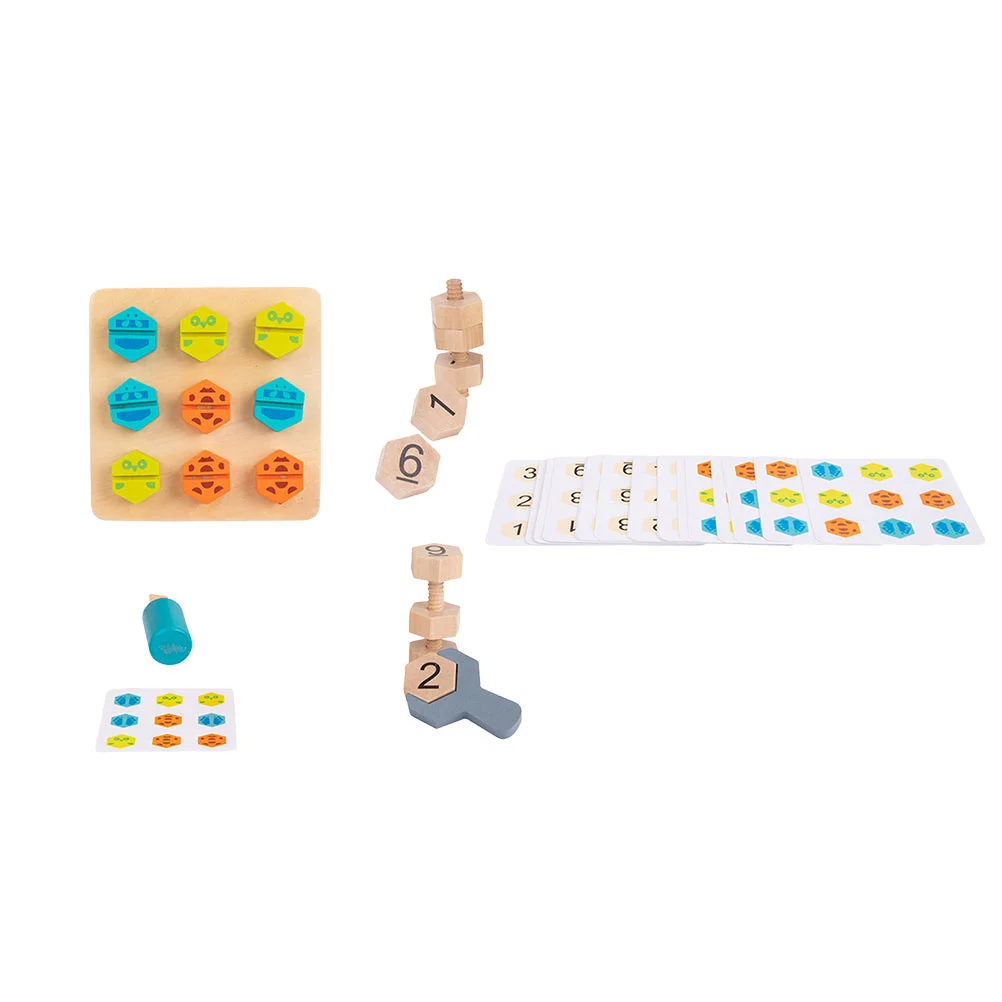 

1 Set Kids Jigsaw Puzzle Wooden Puzzle Screw Shape Matching Plaything