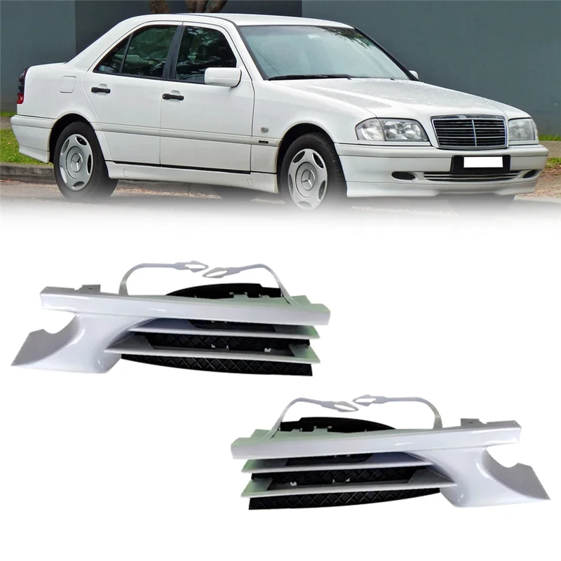 

1Pair Car Front Bumper Tow Hook Cover Cap Towing Hole Lid Trailer Trim Cap for Mercedes Benz C Class W202 1998-2001