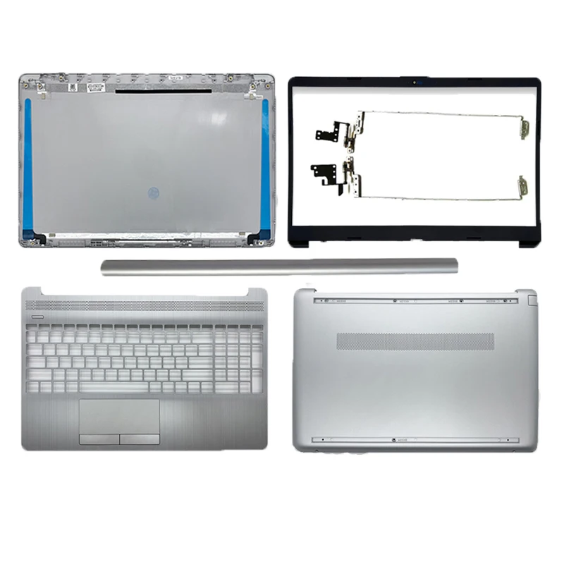 

Для ноутбука HP 15-DW 15S-DU 15S-DY DR 250 G8, задняя крышка ЖК-дисплея, передняя рамка, петли, подставка для рук, Нижняя крышка, серебристая фотография