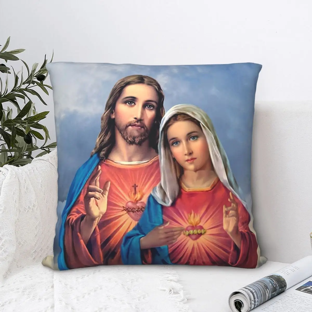 Twin Hearts Very Close Together Throw Pillow Case Jesus Christ Nativity Short Plus Cushion Covers Home Sofa Chair Decorative