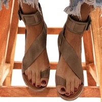 roman womens sandals vintage buckle strap flat heel ladies shoes slippers casual flats summer womens sandals