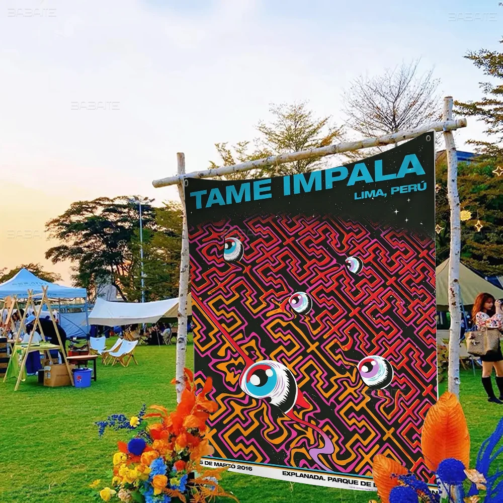 T-Tame I-Impala Small Size Cheerleading Banner Hand Pulled Flag Outdoor Atmosphere Flags