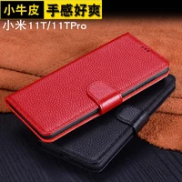 new luxury genuine leather phone cover kickstand holster case for xiami mi 11t pro phone cases protective full funda