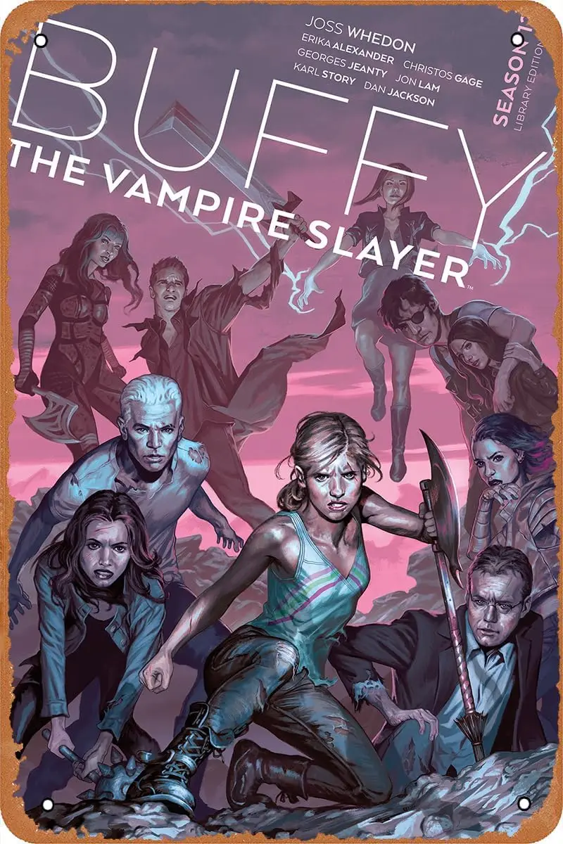 1p Винтажная жестяная вывеска Vintage Look Металлическая Баффи Вампир Ива # 2-х