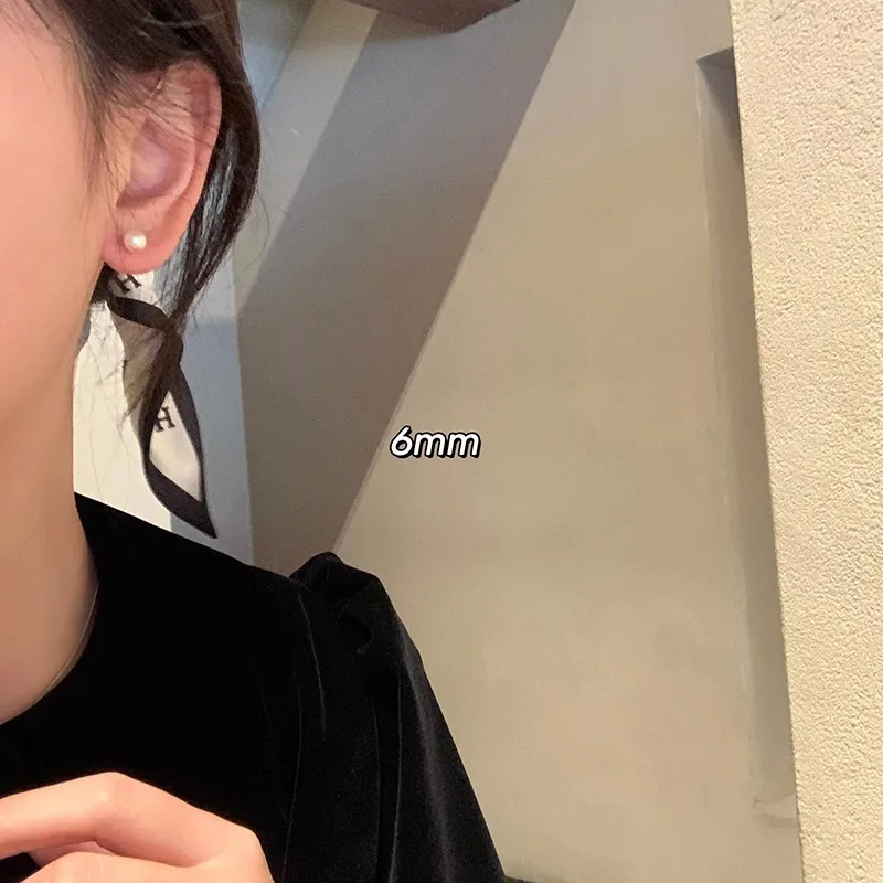 Элегантные большие круглые серьги-гвоздики KADRUFI с имитацией жемчуга свадебные