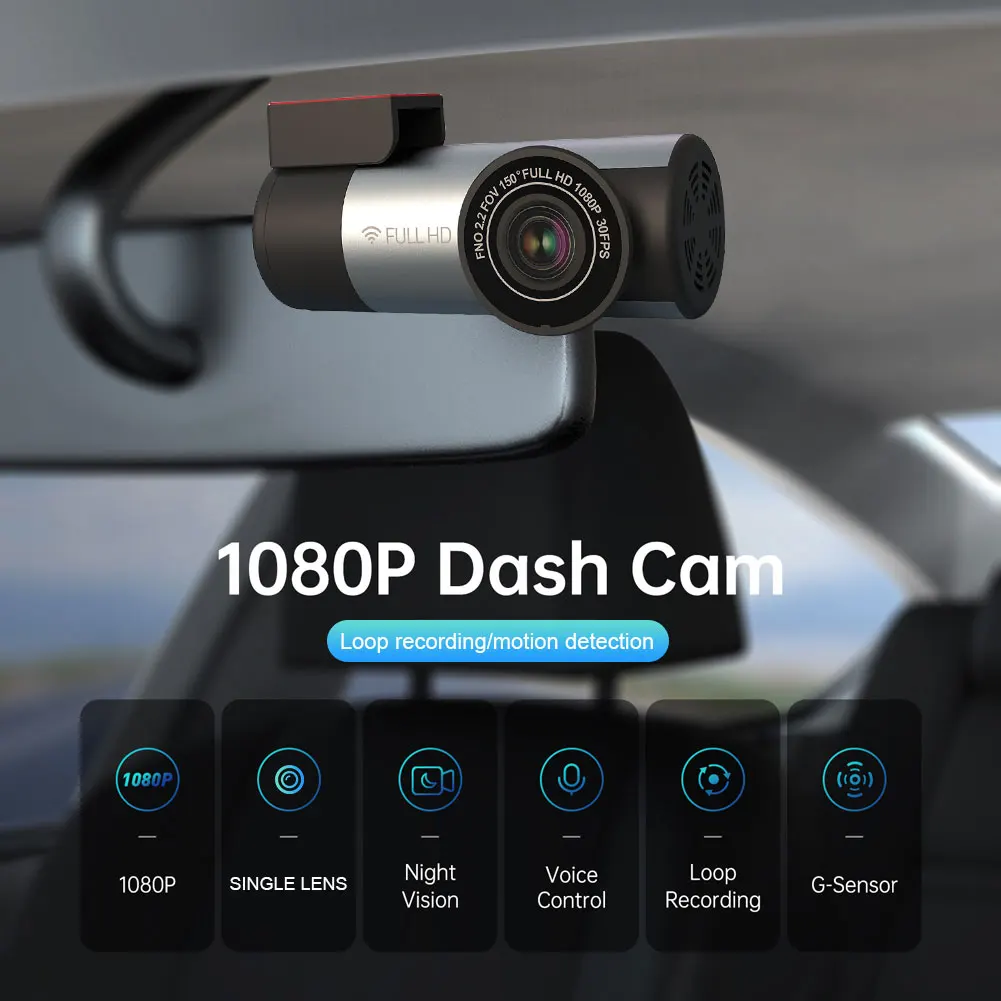 

HD 1080P Car Video Recorder Loop Recording Auto Video Camera Motion Detection Car Camcorder Support TF 32G 140 Degree View Angle