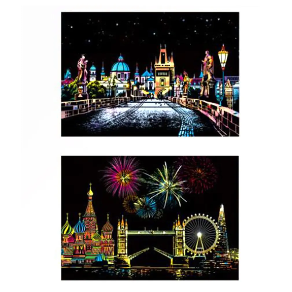 4 шт./компл. Волшебная Красочная доска для рисования A5 бумажная живопись