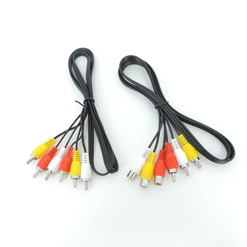 1 м/1,5 м/3 метра 3 RCA папа к 3 RCA папа мама разъем Композитный Аудио Видео AV Удлинительный кабель штекерные кабели