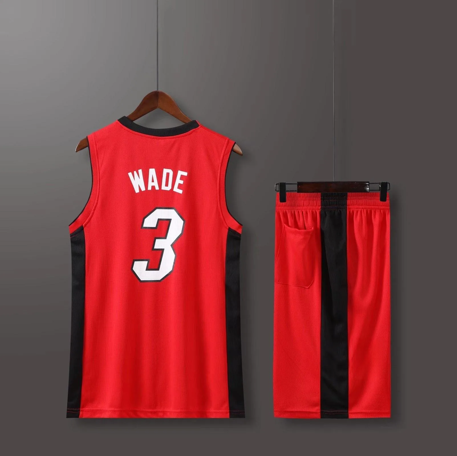 

High Quality USA Basketball Club Player Basketball Uniforms Star MIAMI WADE 23 Has Team Logo Basketball Jerseys