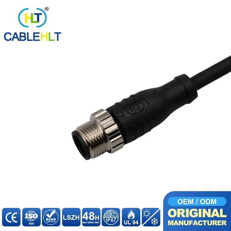 M12 D-код промышленный водонепроницаемый IP68 разъем 4-жильный прямая головка с