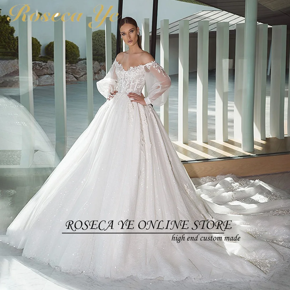 

Roseca Ye Lace Wedding Dress 2022 Backless Appliques Elegant Illusion Bride Vintage A Line Bridal Gowns Vestido De Noiva