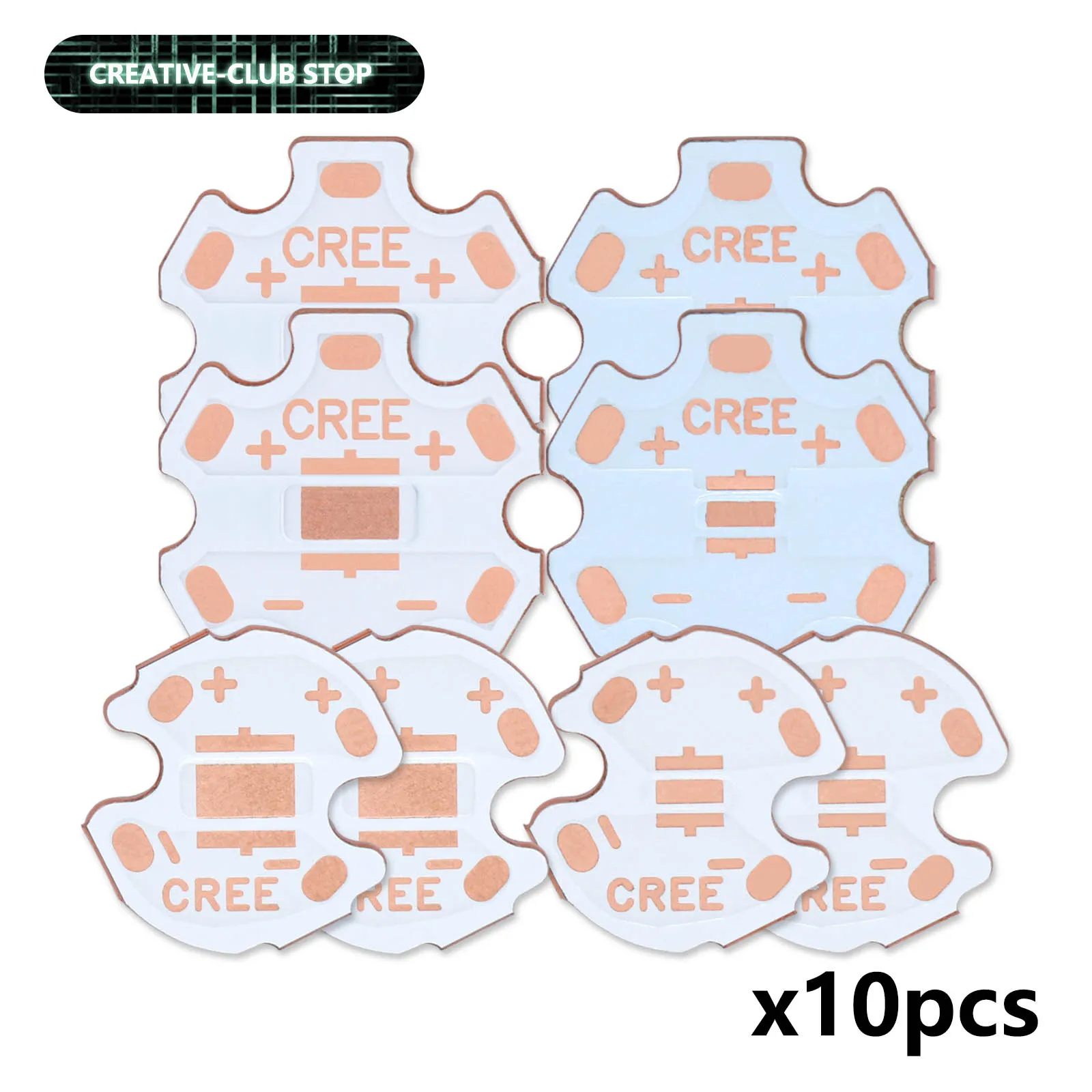 10 шт., 3535, 2020, медная печатная плата Cree XPG XPG2 XPE2, XML, XHP50, MKR, T6, 2 XML-2, печатная плата 20 мм, медная звезда, 16 мм, теплоотводящая подложка, печатная плата «сделай сам»