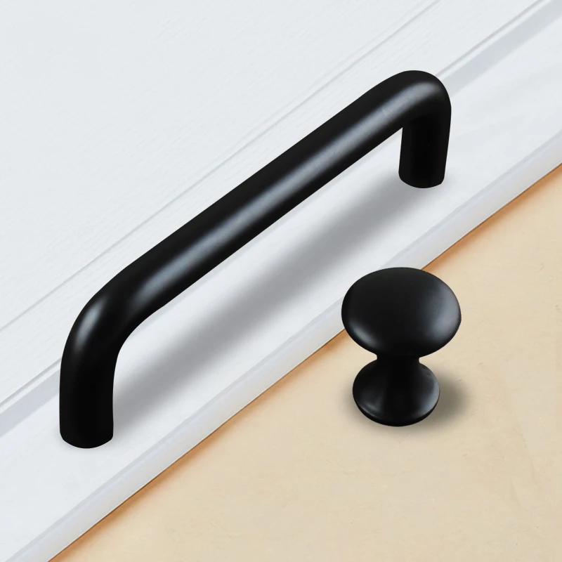 

Solid 304 Stainless Steel Kitchen Drawer Cabinet Knobs Handles for Furniture Simple Wardrobe Cabinet Handles Matte Black