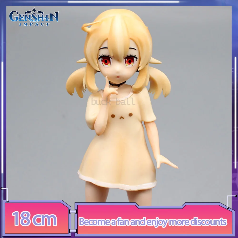 

18cm Genshin Impact Klee Anime Figure Dress Skirt Stand Position Klee Action Figurine Pvc Model Doll Cute Ornament Toy Gift