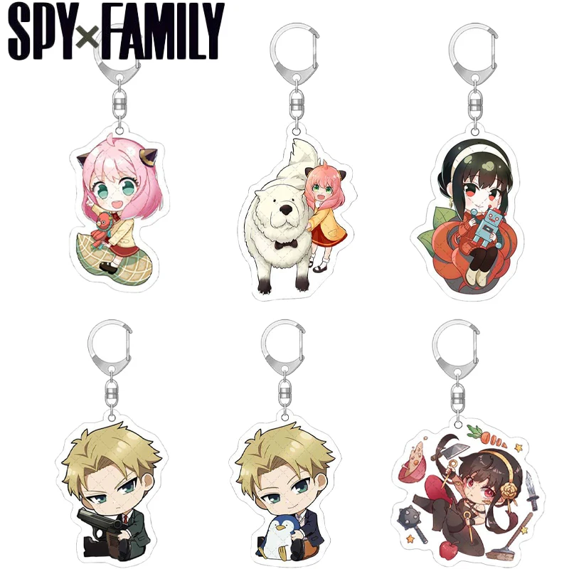 

5cm SPY X FAMILY Acrylic Key Chain Anime Figure Anya Forger Twilight Yor Forger Keychains Metal Toy Decorations Children's Gifts