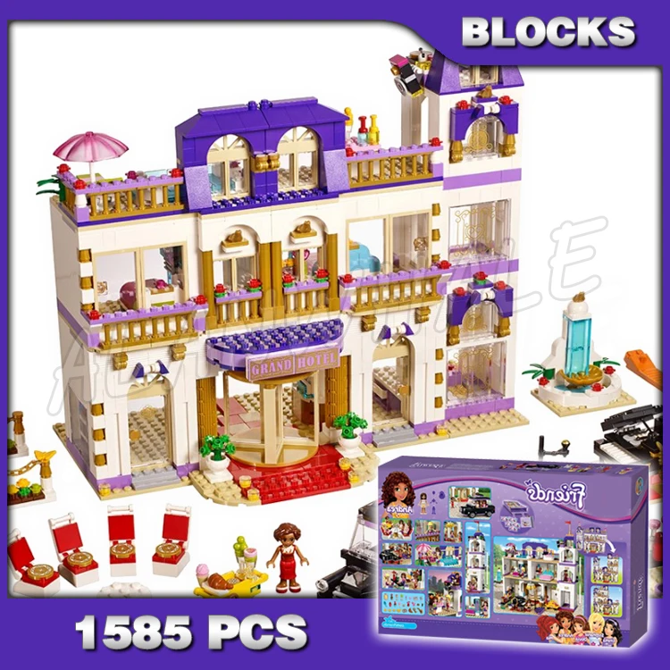 

1585pcs Friends Heartlake Grand Hotel 10547 Building Bricks Blocks Emma Stephanie Sets girls Compatible with Model