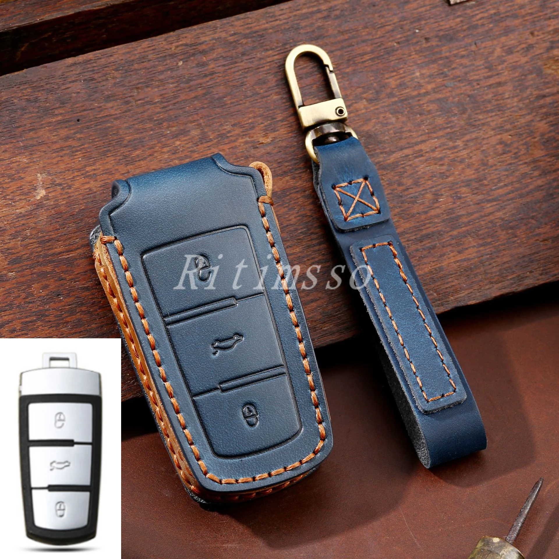 

Leather Car Key Cover Case For Volkswagen for VW CC Passat B6 B7 Passat 3C CC Maogotan Auto Key Cover Styling Accessorie